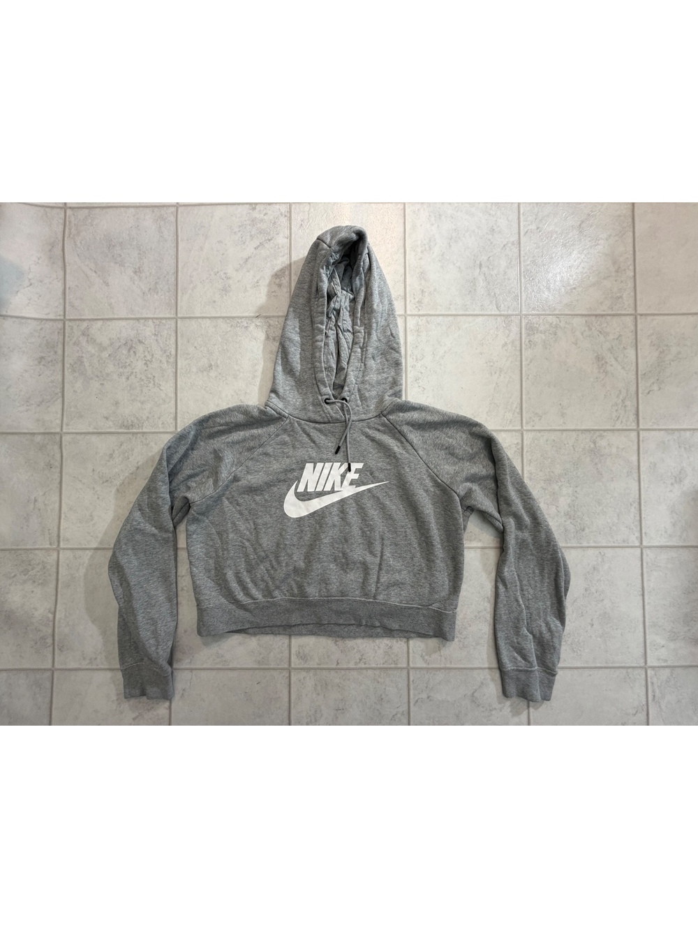 Nike gray cropped hoodie